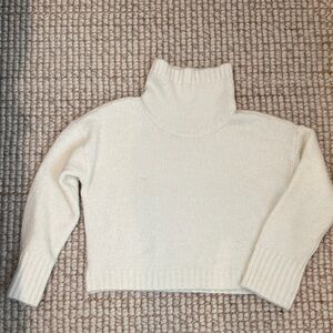 Pilcro Cozy Cream Turtleneck Sweater